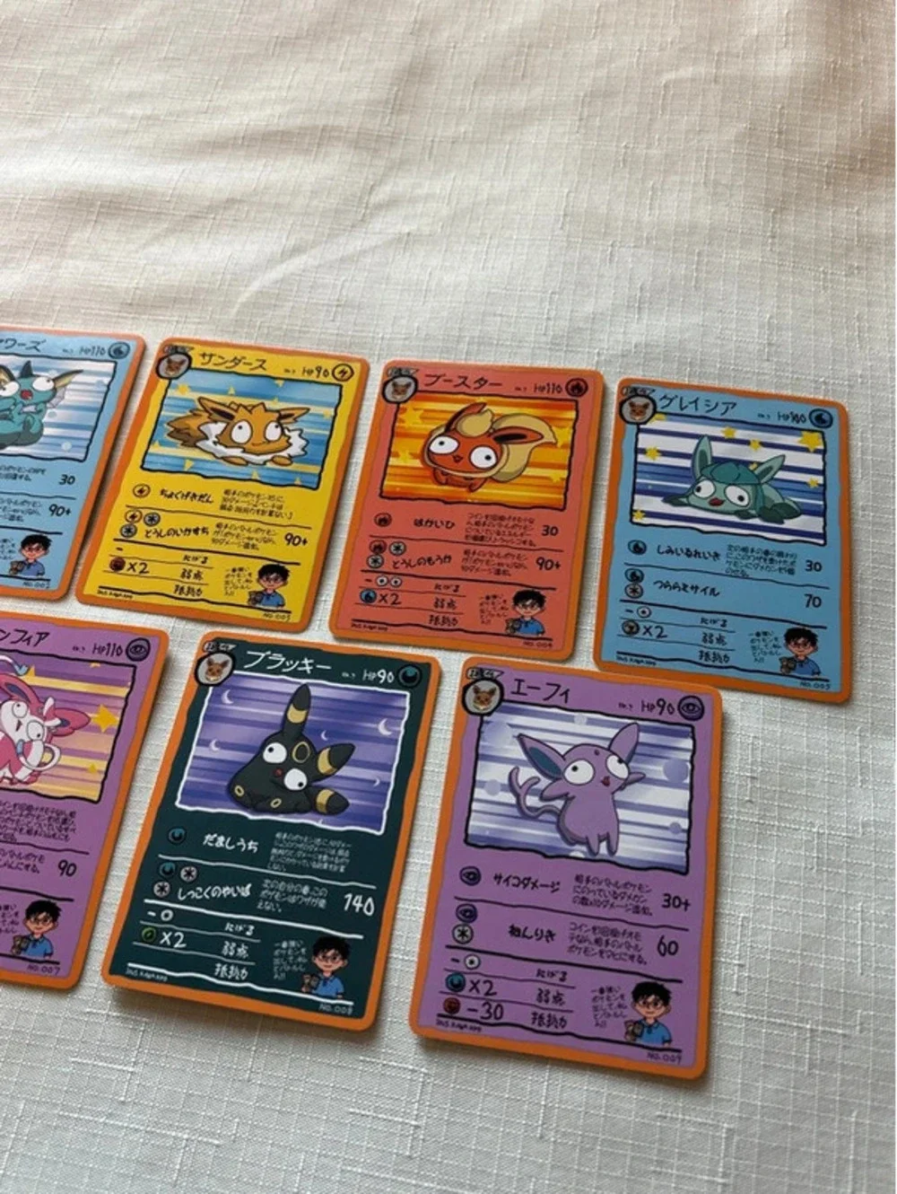 Pokemon Derpy Eeveelution fan made card lot of 9